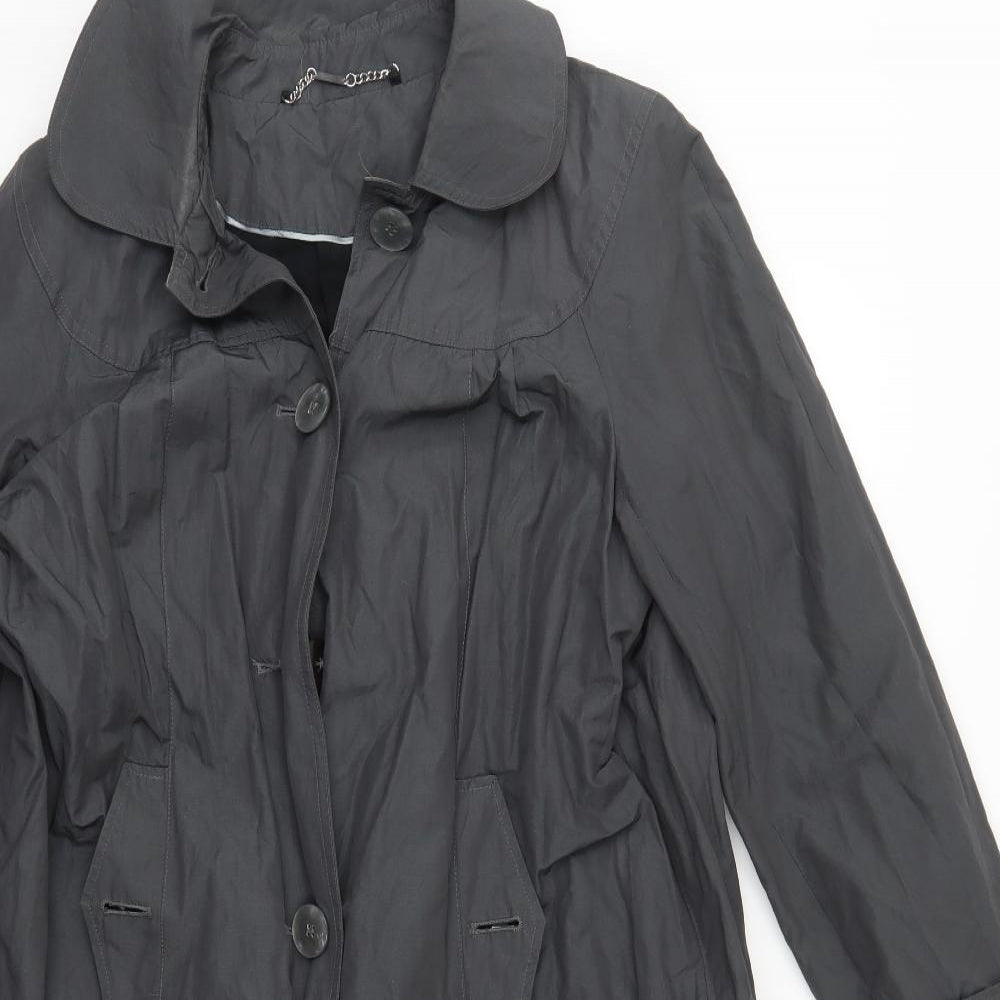 Laura Ashley Womens Grey   Trench Coat Coat Size 14