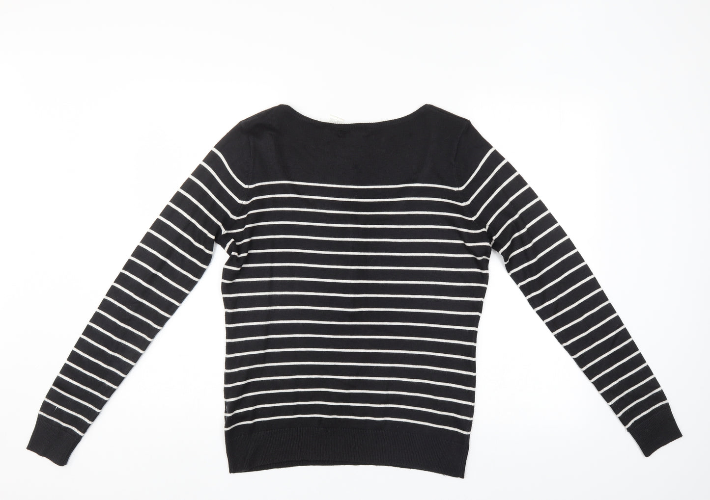 REDOUTE Womens Black Striped  Pullover Jumper Size 14