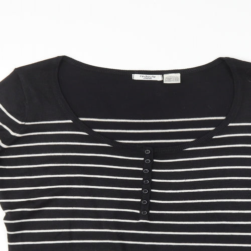 REDOUTE Womens Black Striped  Pullover Jumper Size 14