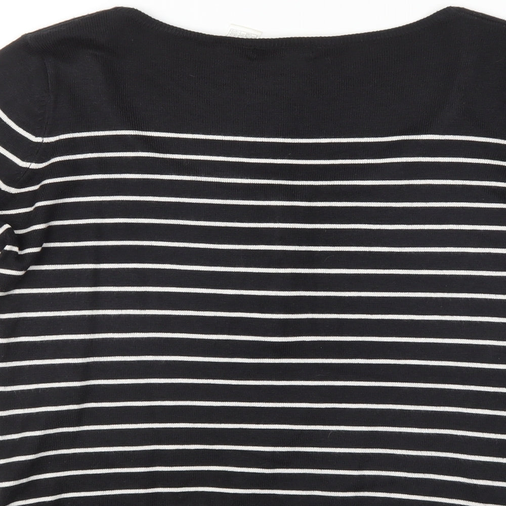 REDOUTE Womens Black Striped  Pullover Jumper Size 14