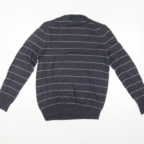 Gap Mens Grey Striped  Pullover Jumper Size M