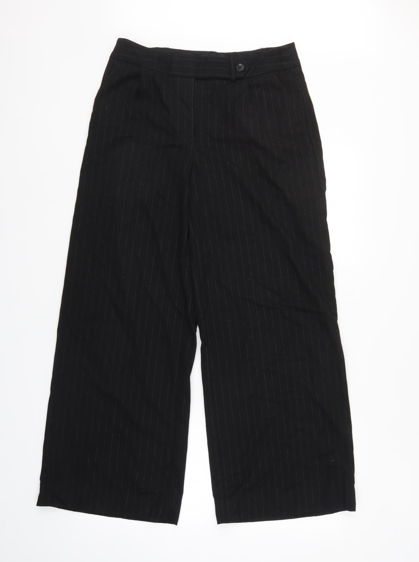 NEXT Womens Black Striped  Trousers  Size 10 L30 in