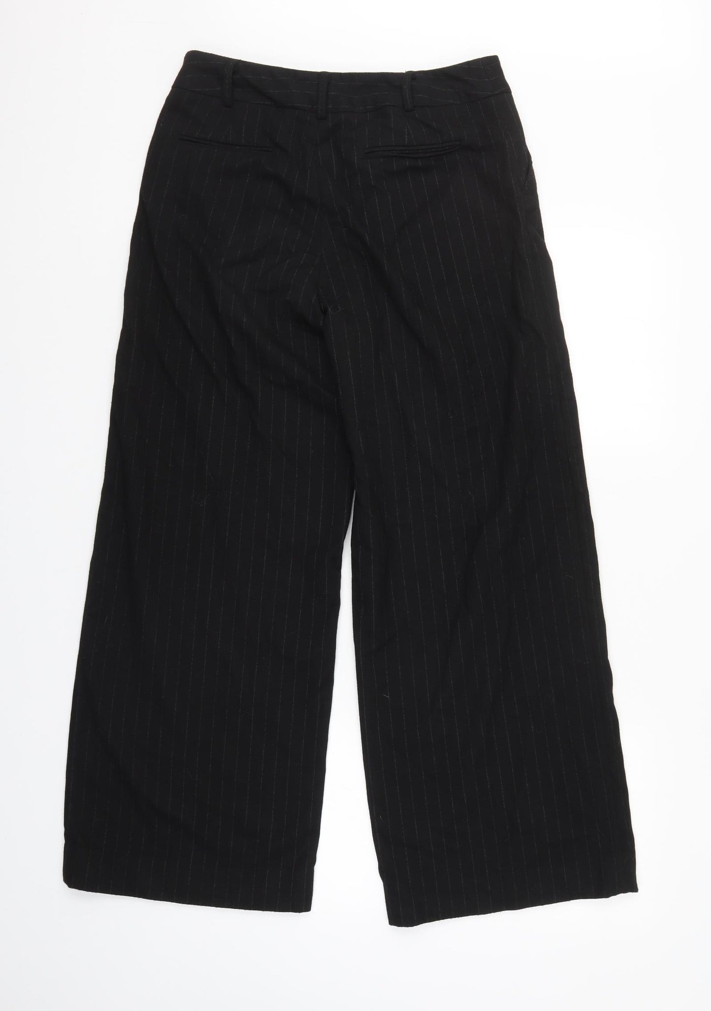 NEXT Womens Black Striped  Trousers  Size 10 L30 in