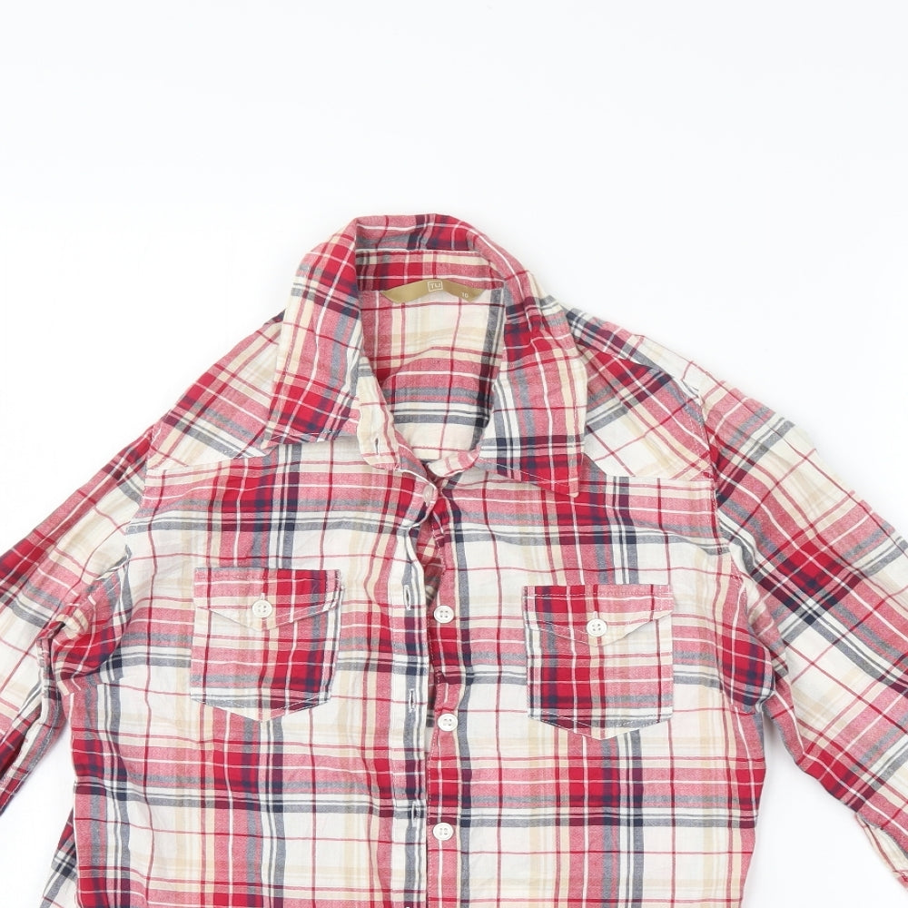 TU Womens Multicoloured Check  Basic Button-Up Size 10