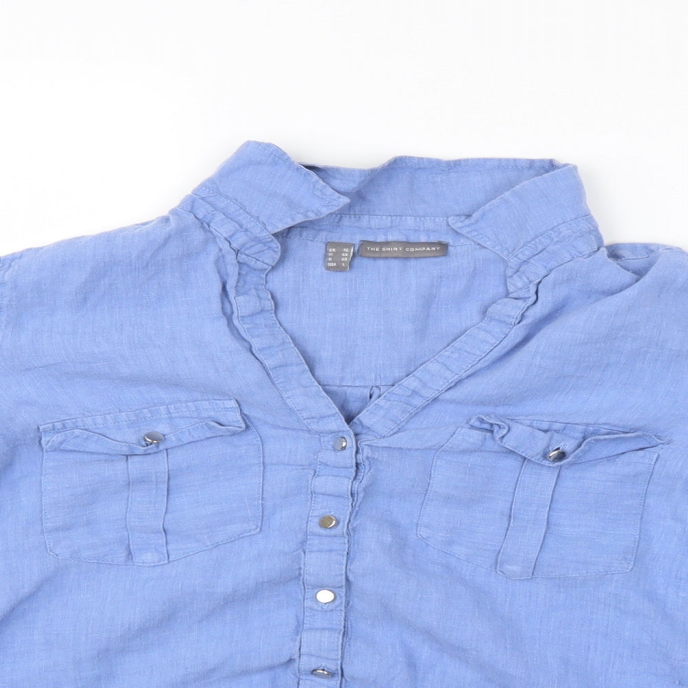 the shirt company Womens Blue   Basic Button-Up Size 14