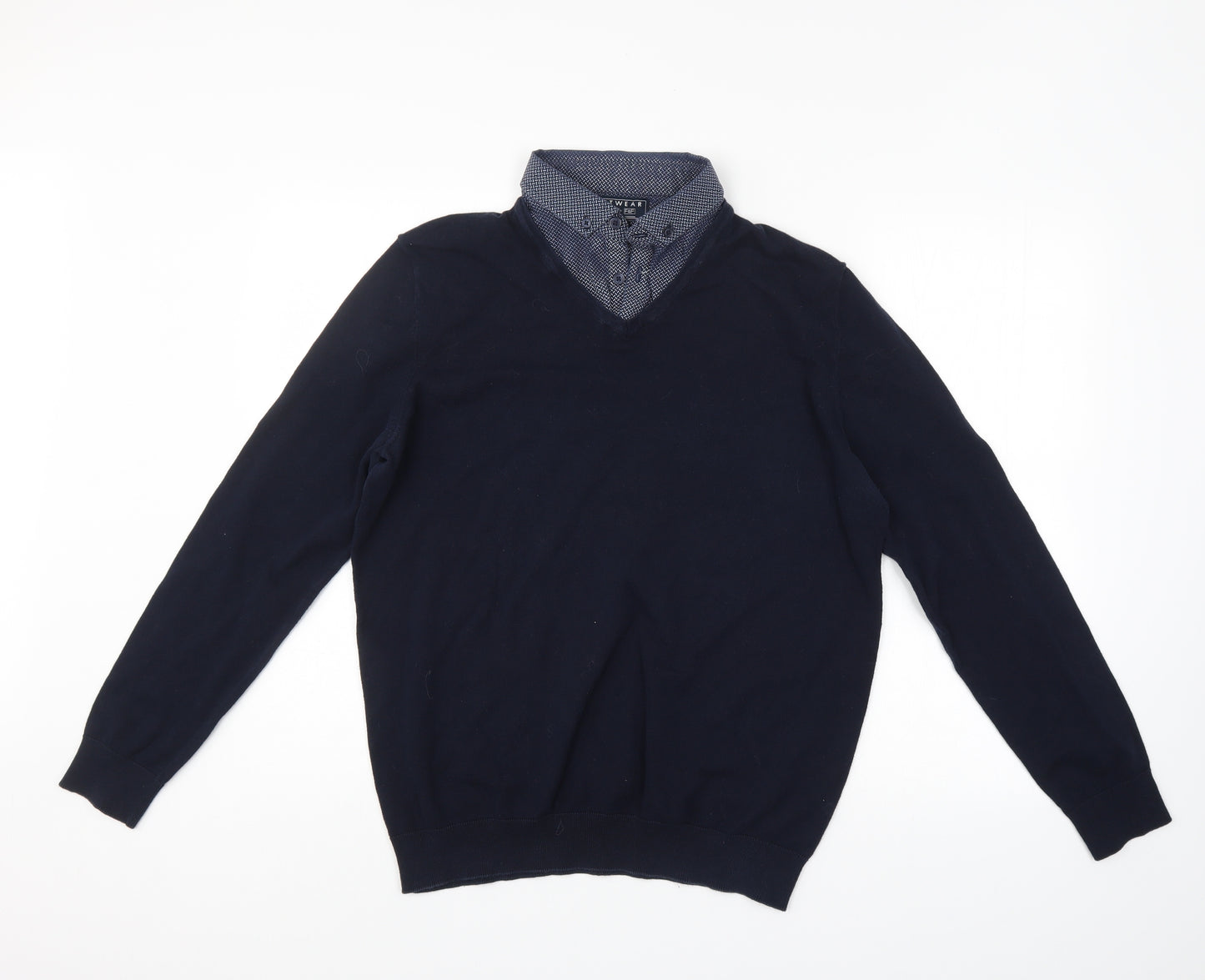 F&F Mens Blue   Pullover Jumper Size L