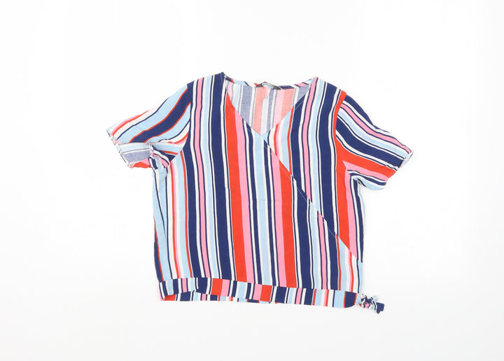Primark Girls Multicoloured Striped Wrap Blouse Size 12-13 Years