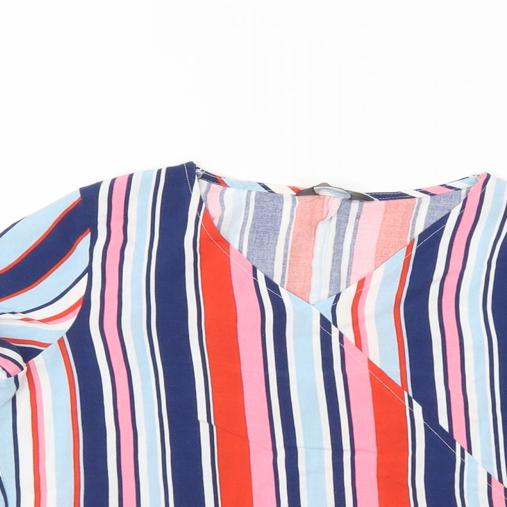 Primark Girls Multicoloured Striped  Wrap Blouse Size 12-13 Years