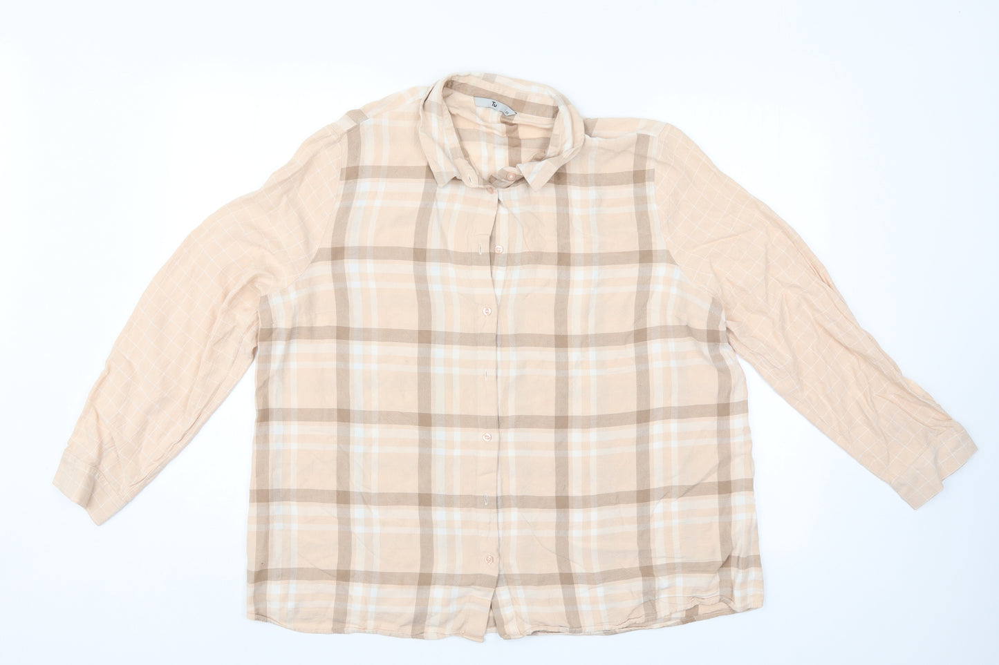 TU Womens Pink Check  Basic Button-Up Size 20