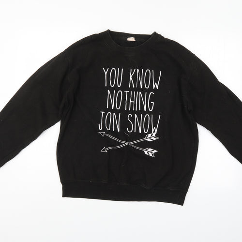 Just Hoods Mens Black   Pullover Sweatshirt Size M