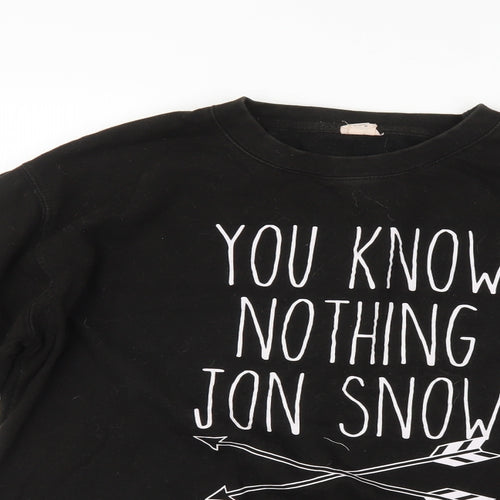 Just Hoods Mens Black   Pullover Sweatshirt Size M