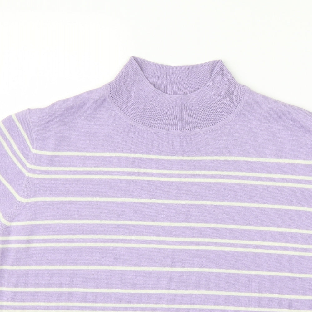 Marks and Spencer Womens Purple Striped  Pullover Jumper Size 16