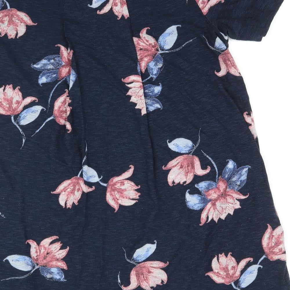Fat Face Womens Blue Floral  Basic T-Shirt Size 8