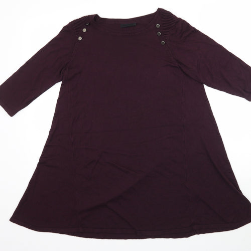 Wallis Womens Purple  Knit Tunic Blouse Size S