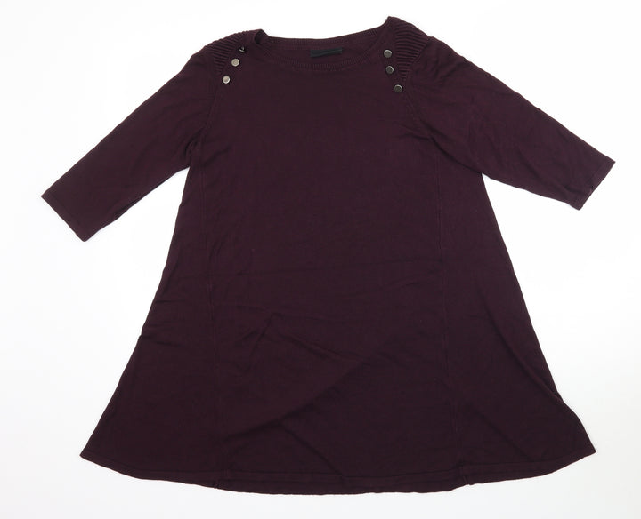 Wallis Womens Purple Knit Tunic Blouse Size S