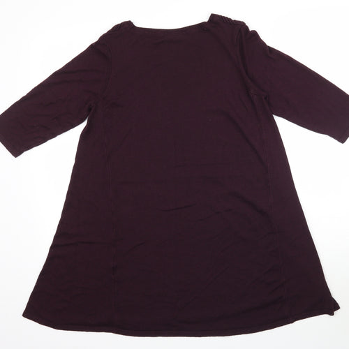 Wallis Womens Purple  Knit Tunic Blouse Size S