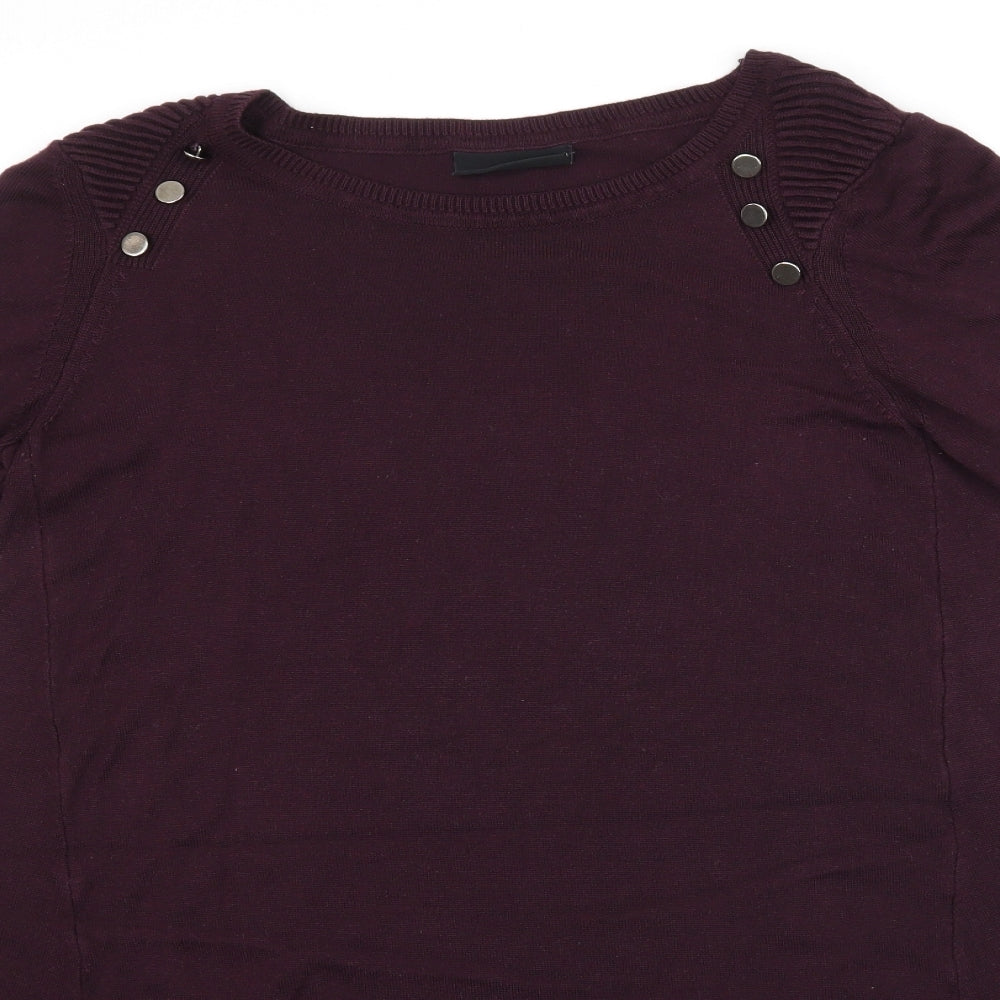 Wallis Womens Purple  Knit Tunic Blouse Size S