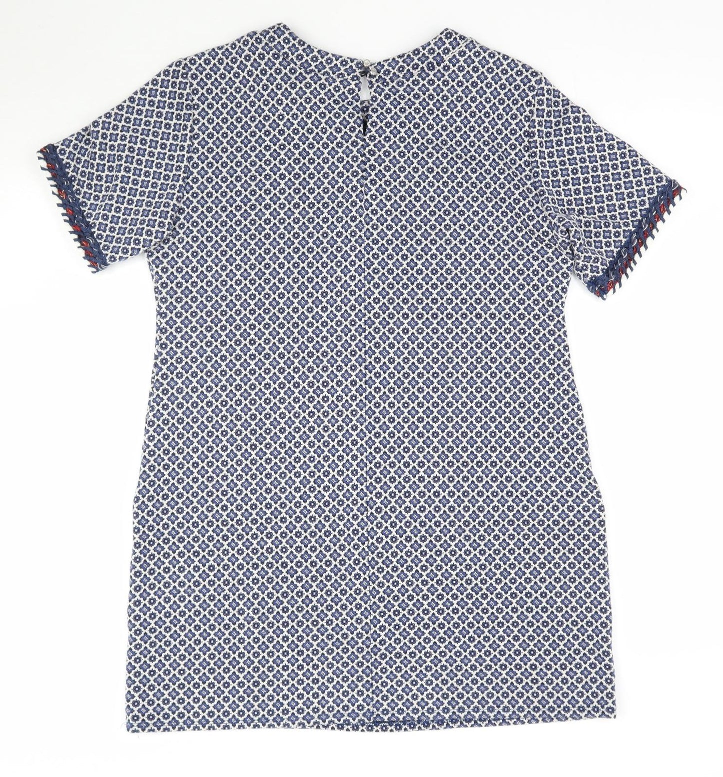 Dorothy Perkins Womens Blue Geometric  Tunic Blouse Size 10