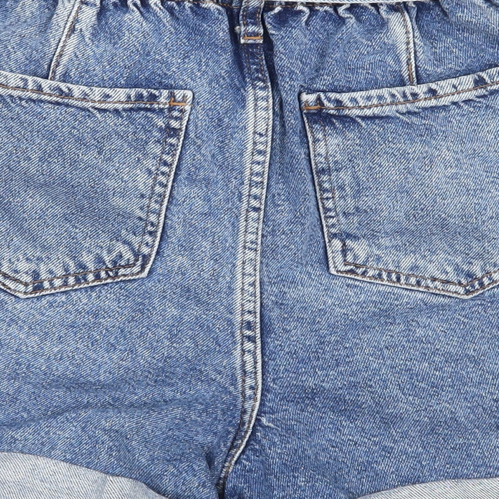 New Look Womens Blue  Denim Paperbag Shorts Size 8