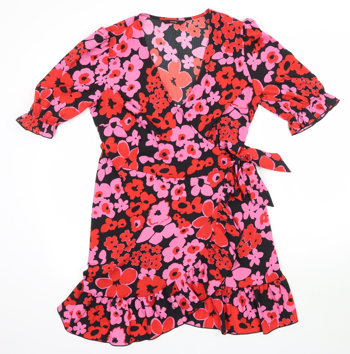 George Womens Multicoloured Floral  Wrap Dress  Size 10