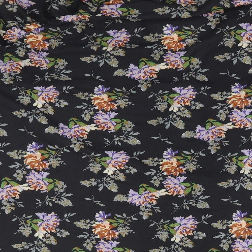 In the Style Womens Black Floral  Basic Blouse Size 10