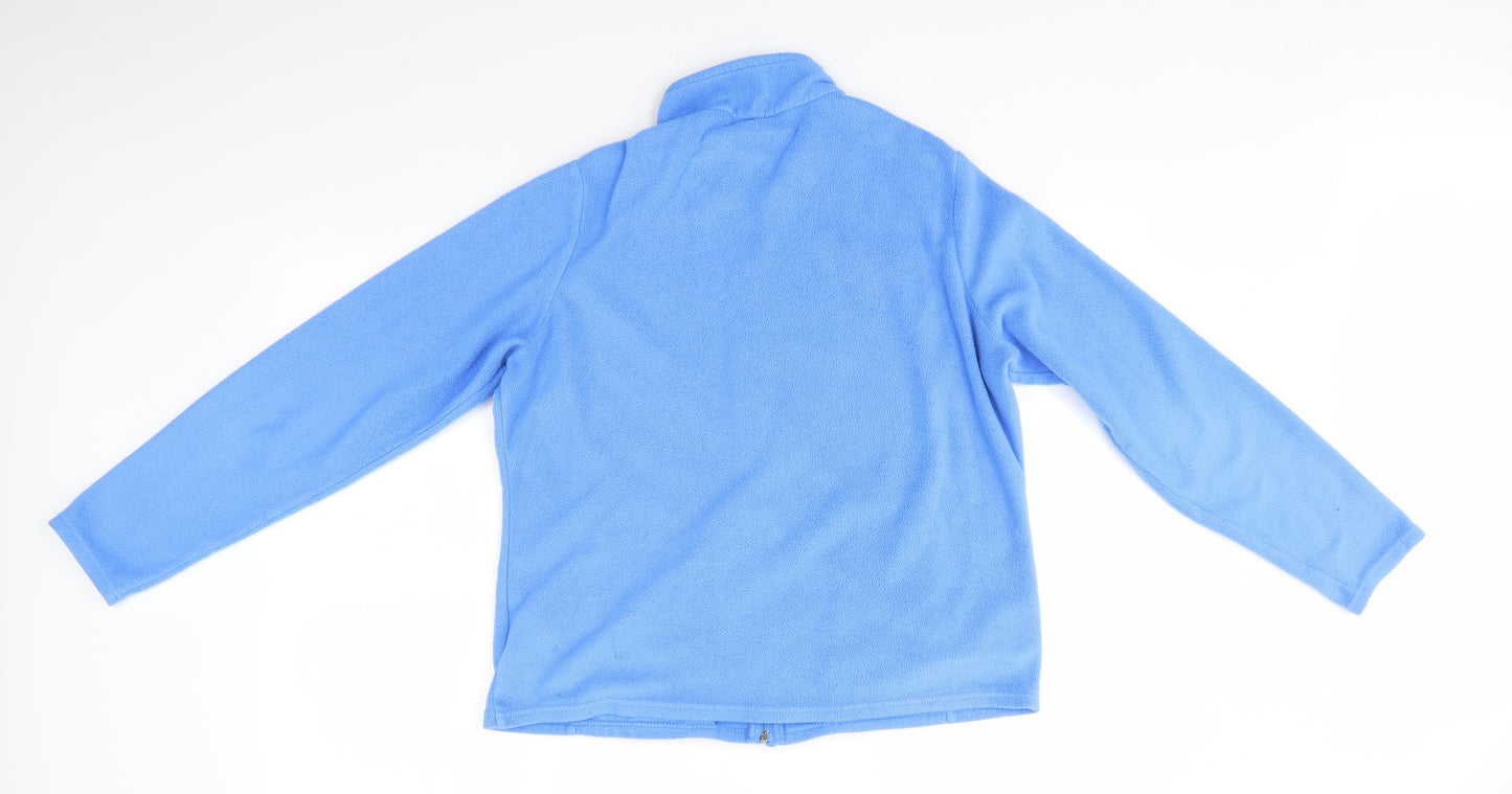 M&S Womens Blue   Full Zip Jumper Size 16  - Fleece