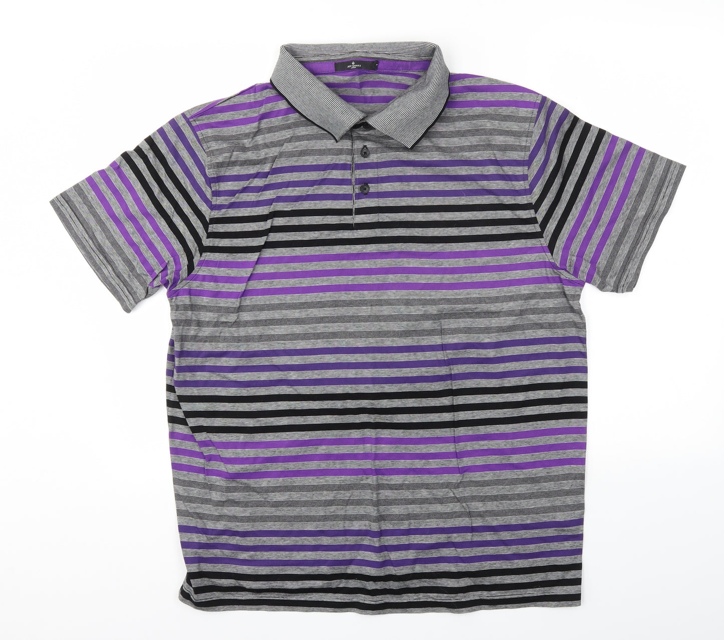 Jeff Banks Mens Multicoloured Striped   Polo Size L