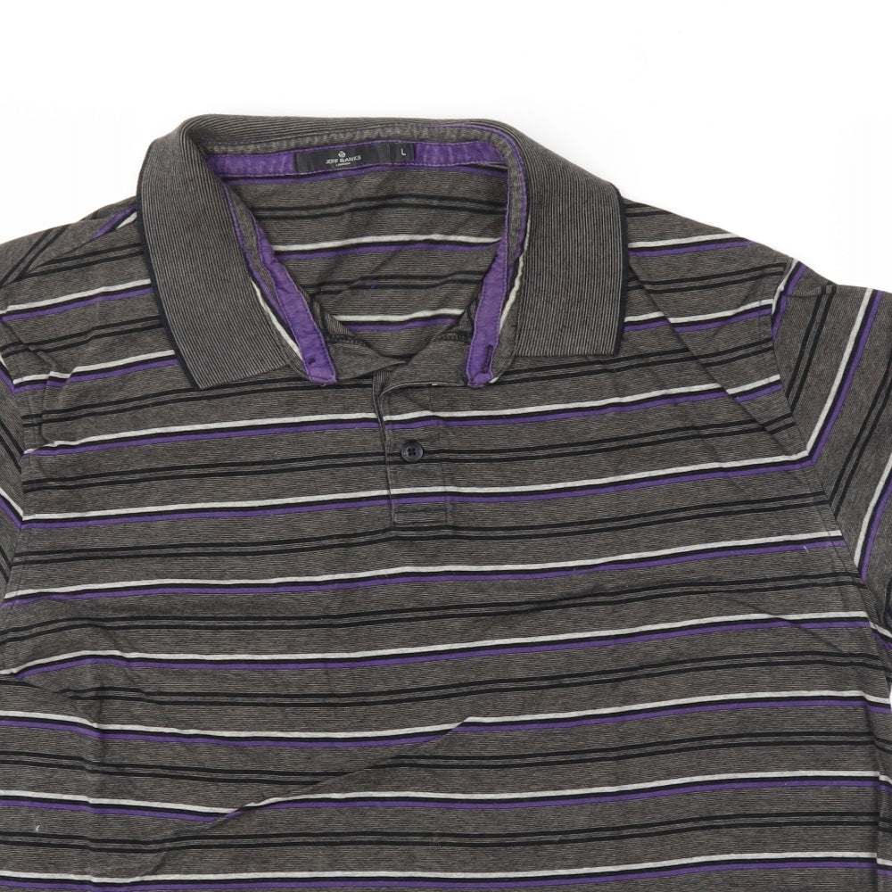 Jeff Banks Mens Multicoloured Striped   Polo Size L