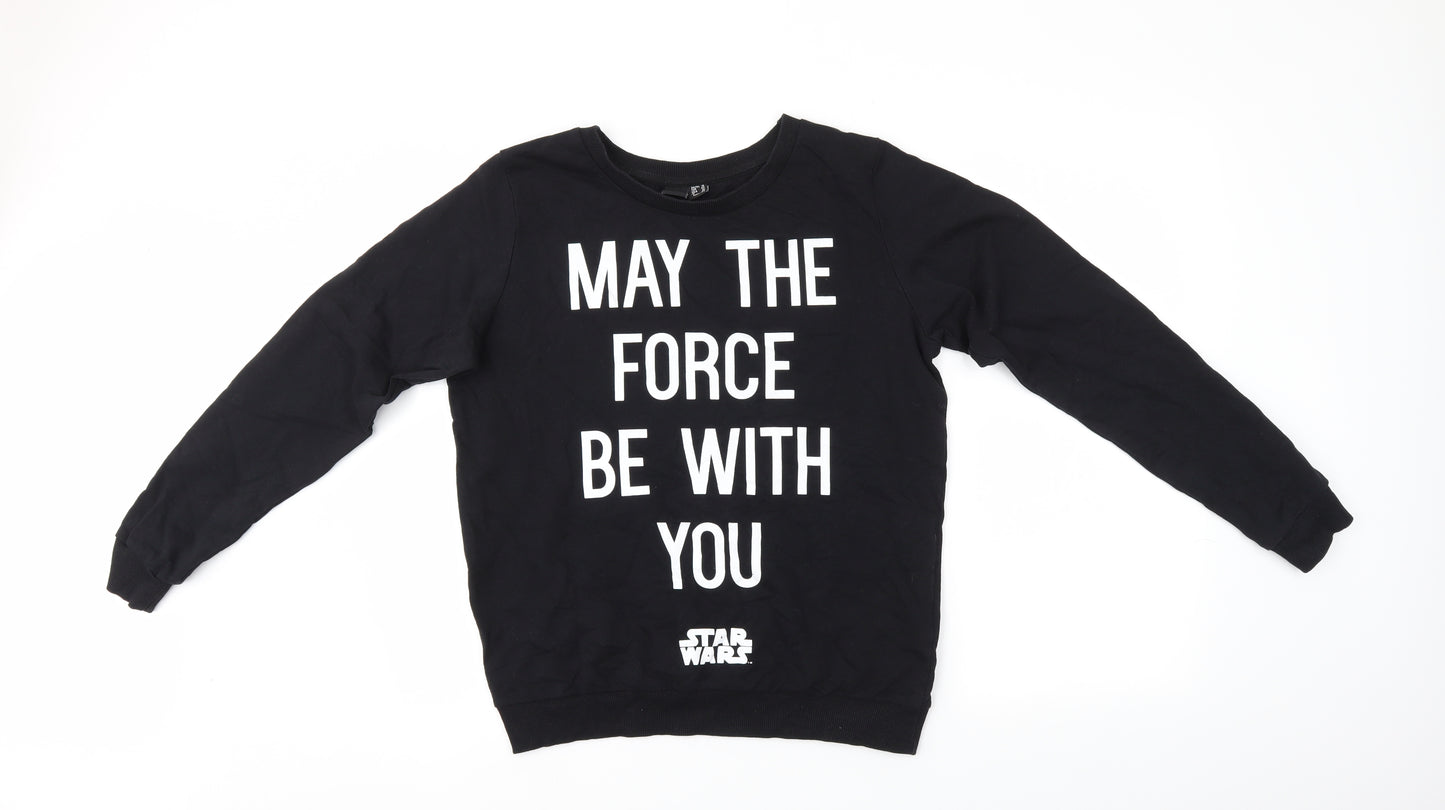 Primark Womens Black   Pullover Jumper Size 14  - Star Wars 'May The Force Be With You'