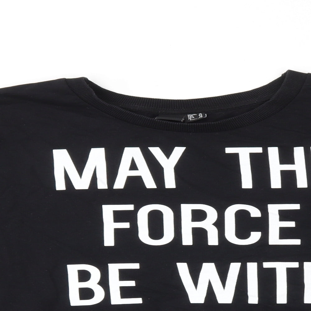 Primark Womens Black   Pullover Jumper Size 14  - Star Wars 'May The Force Be With You'
