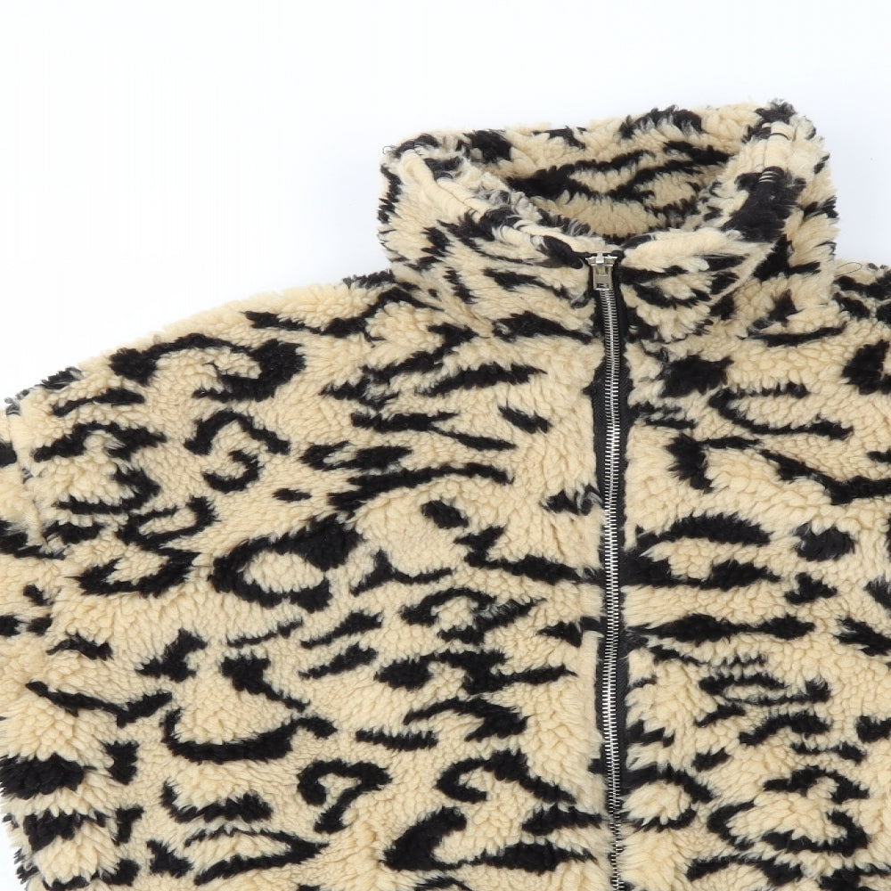 Missguided Womens Multicoloured Animal Print  Jacket Coat Size 6