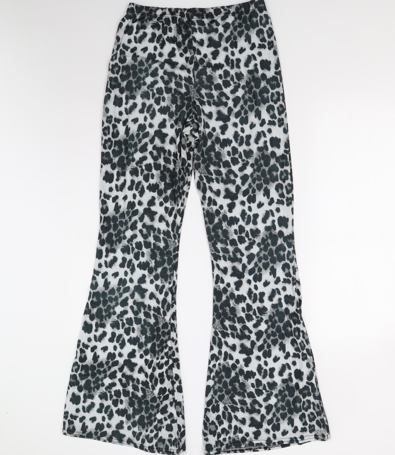 Prety Little Thing Womens Grey Animal Print  Sweatpants Trousers Size 12 L33 in