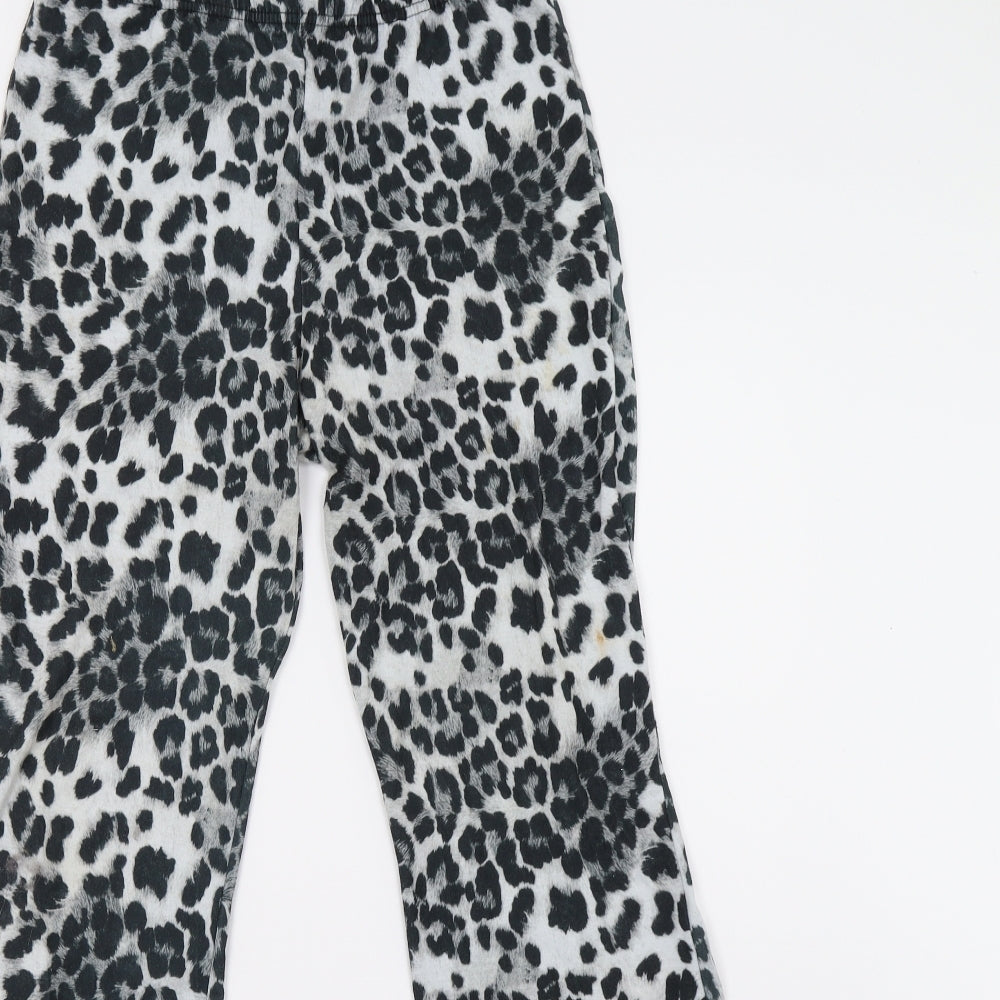 Prety Little Thing Womens Grey Animal Print  Sweatpants Trousers Size 12 L33 in
