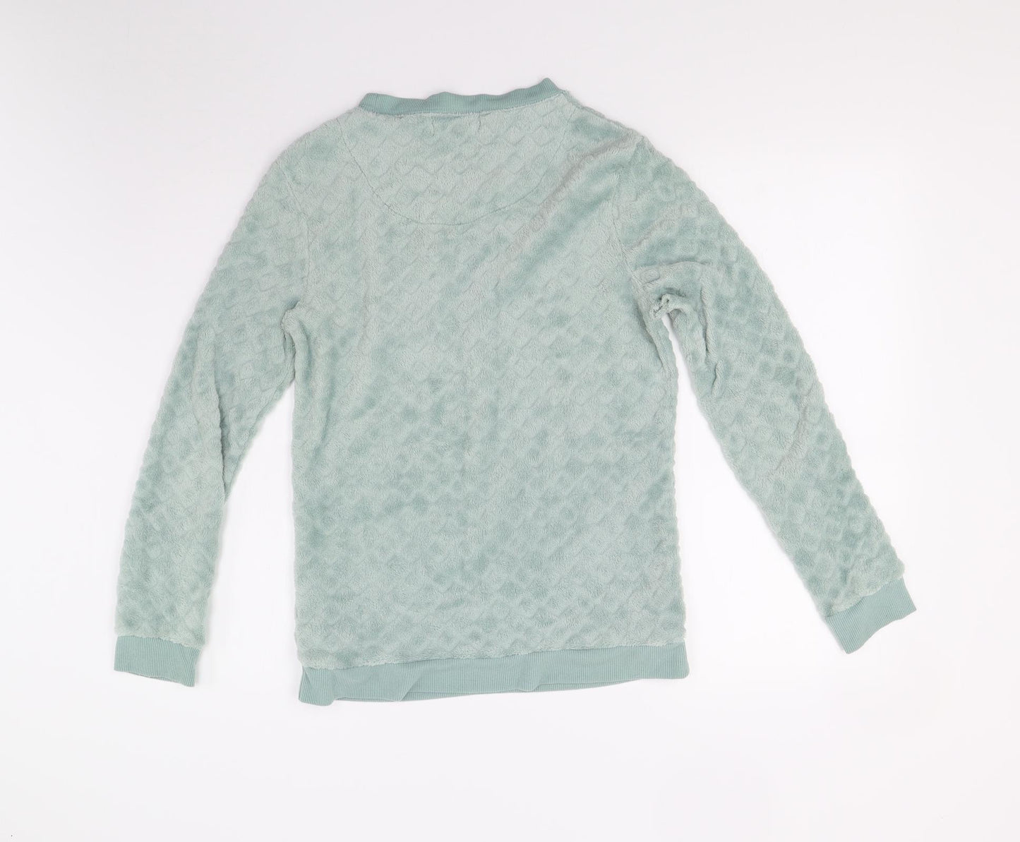 Primark Womens Green Solid Fleece Top Pyjama Top Size XS