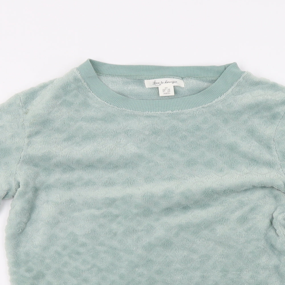 Primark Womens Green Solid Fleece Top Pyjama Top Size XS