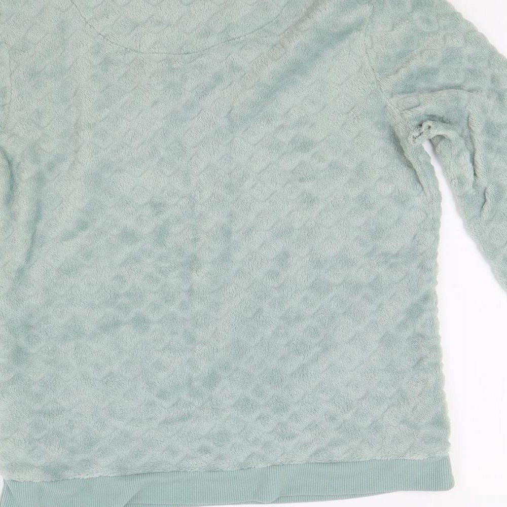 Primark Womens Green Solid Fleece Top Pyjama Top Size XS