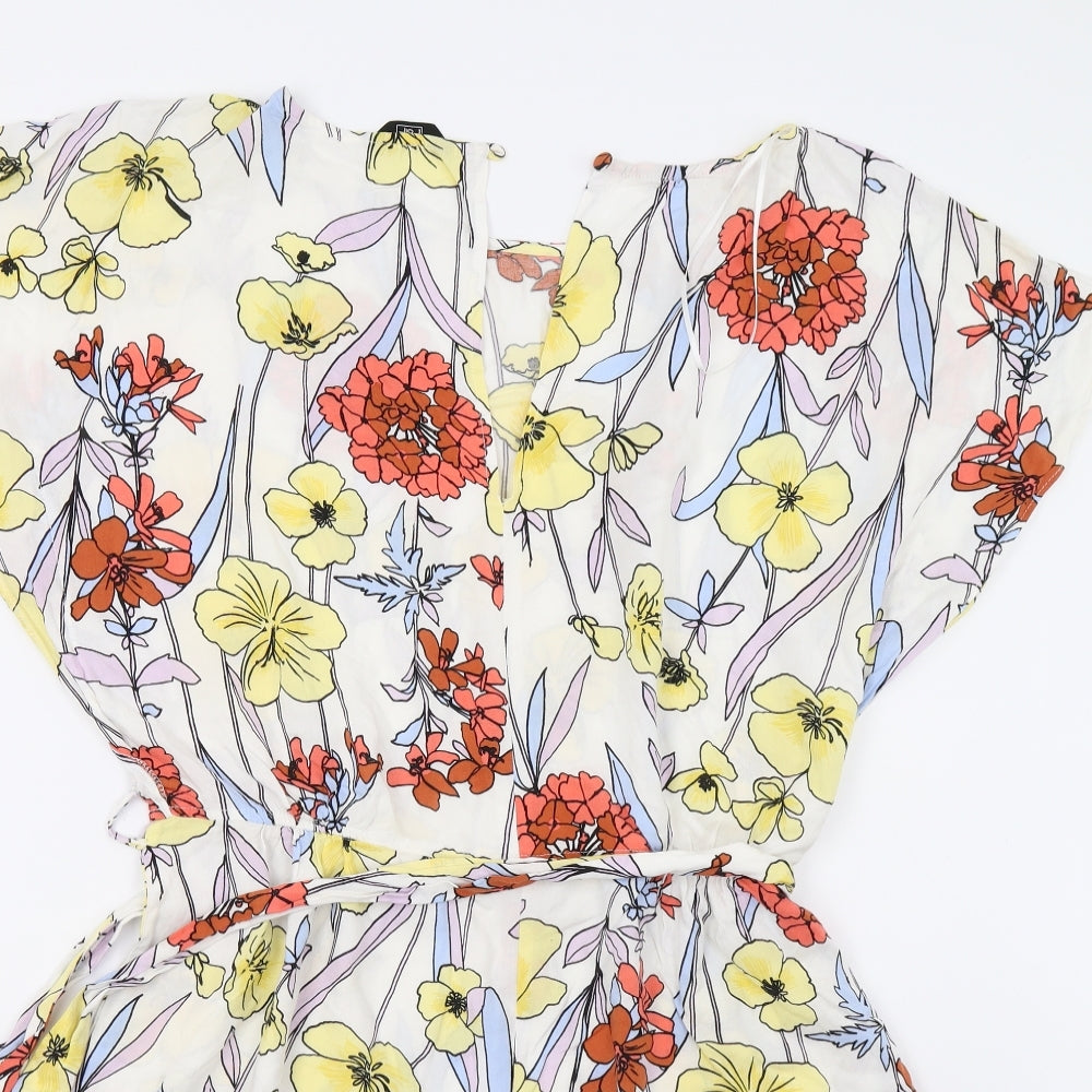 F&F Womens Multicoloured Floral  Playsuit One-Piece Size 14