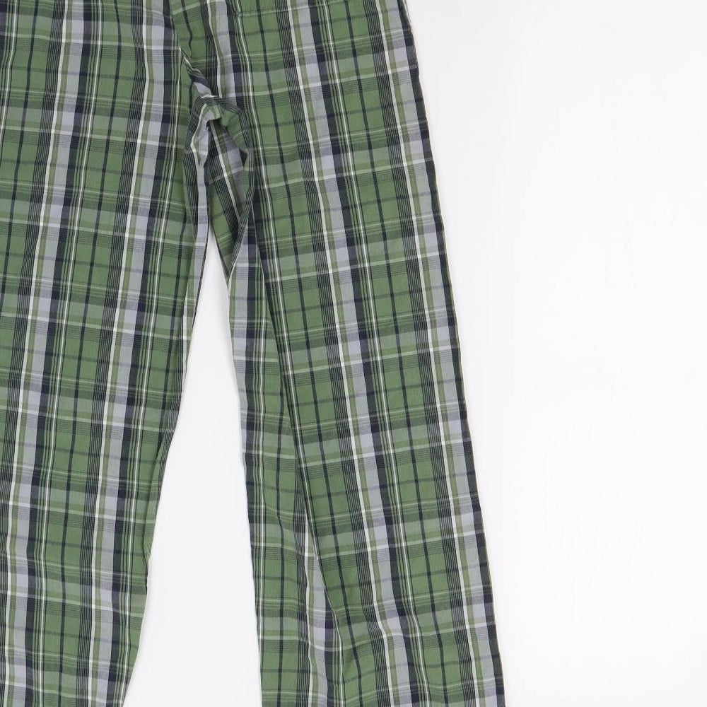 M&S Boys Green Check   Pyjama Pants Size 11-12 Years