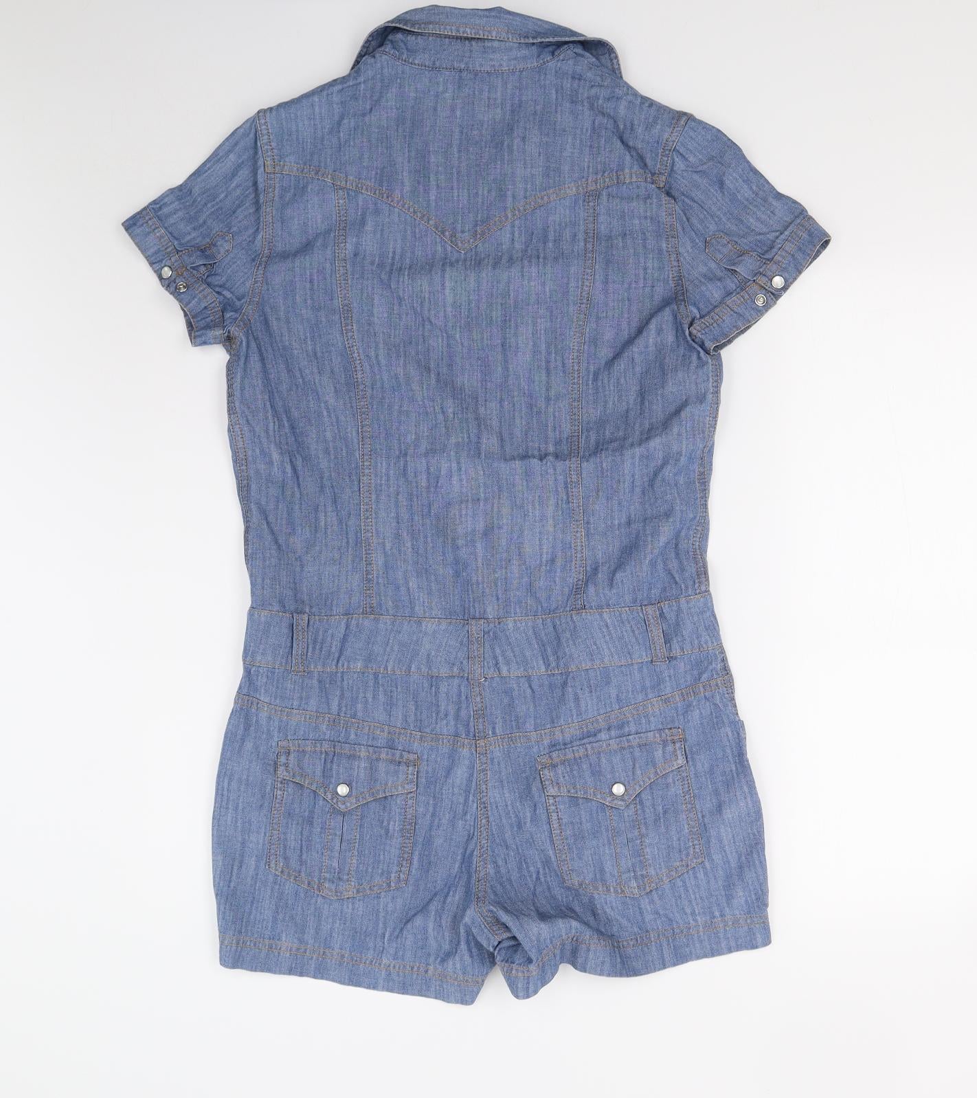 NEXT Womens Blue  Denim Playsuit One-Piece Size 10