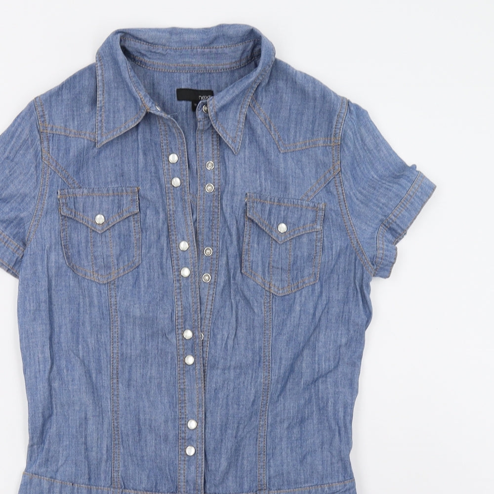 NEXT Womens Blue  Denim Playsuit One-Piece Size 10