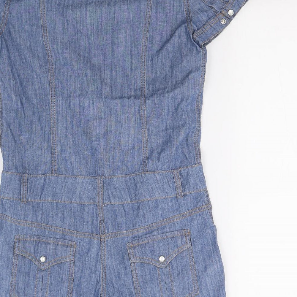 NEXT Womens Blue  Denim Playsuit One-Piece Size 10