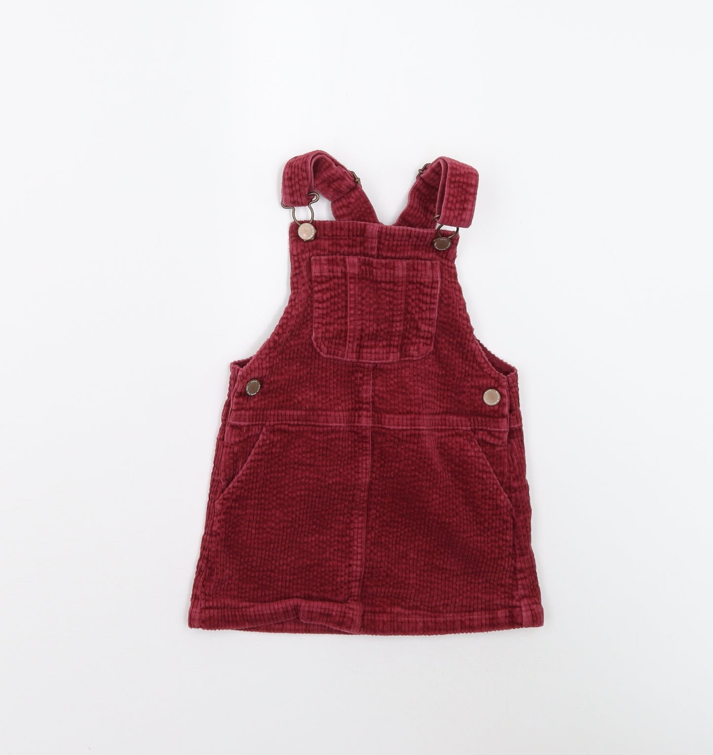 NEXT Girls Red  Corduroy Pinafore/Dungaree Dress  Size 3 Years