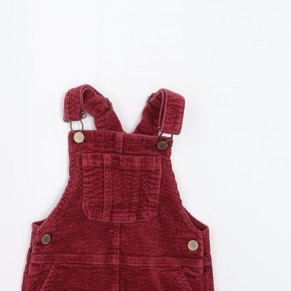 NEXT Girls Red  Corduroy Pinafore/Dungaree Dress  Size 3 Years