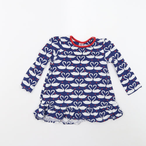 Mini Club Girls Blue   T-Shirt Dress  Size 18-24 Months  - Swans