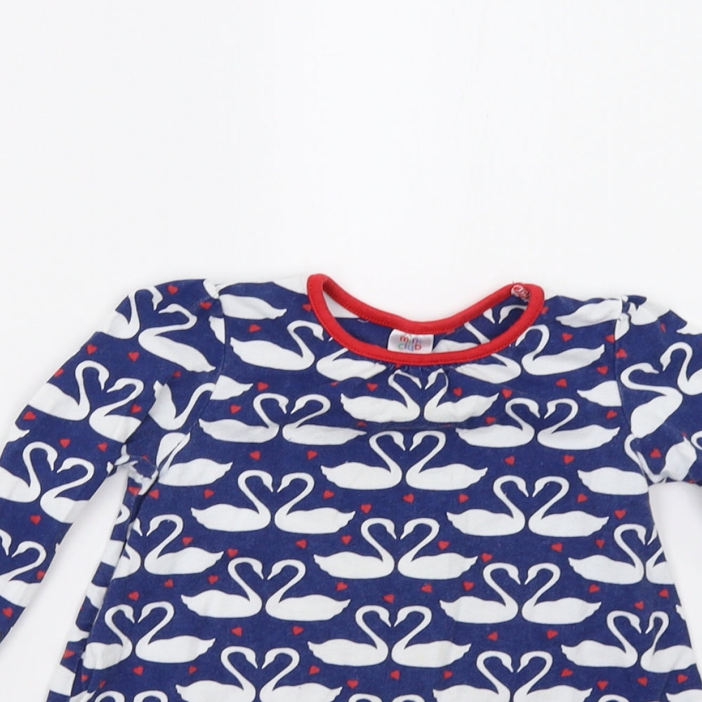 Mini Club Girls Blue   T-Shirt Dress  Size 18-24 Months  - Swans