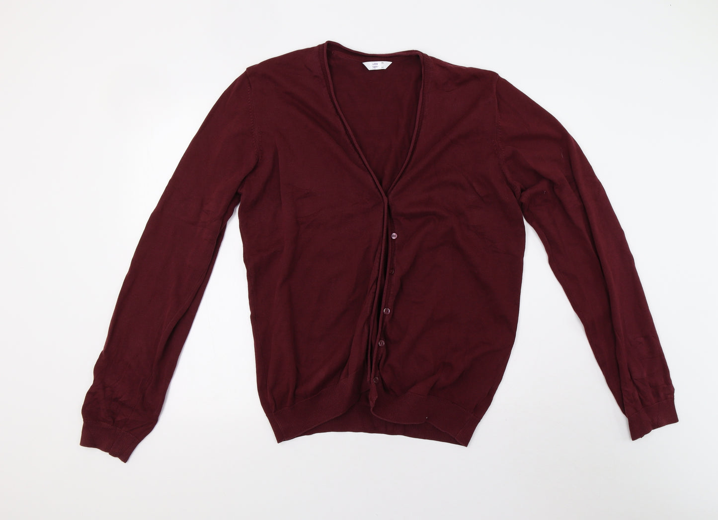 M&S School Womens Red  Knit Cardigan Jumper Size M  - Sixth Form