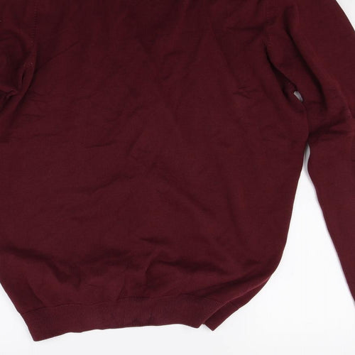 M&S School Womens Red  Knit Cardigan Jumper Size M  - Sixth Form