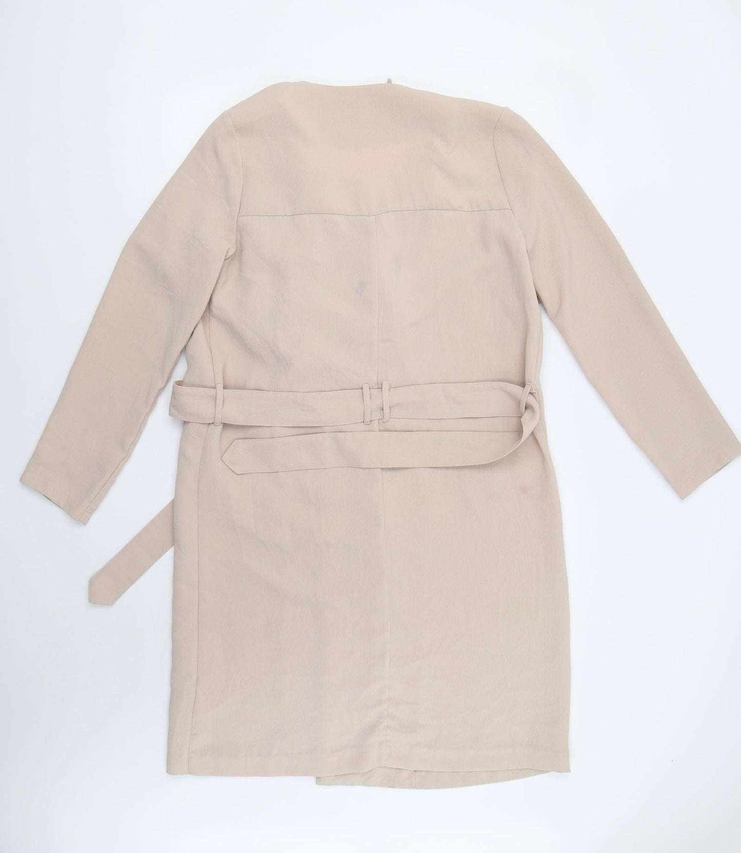 A.M. London Womens Beige   Trench Coat Jacket Size 10