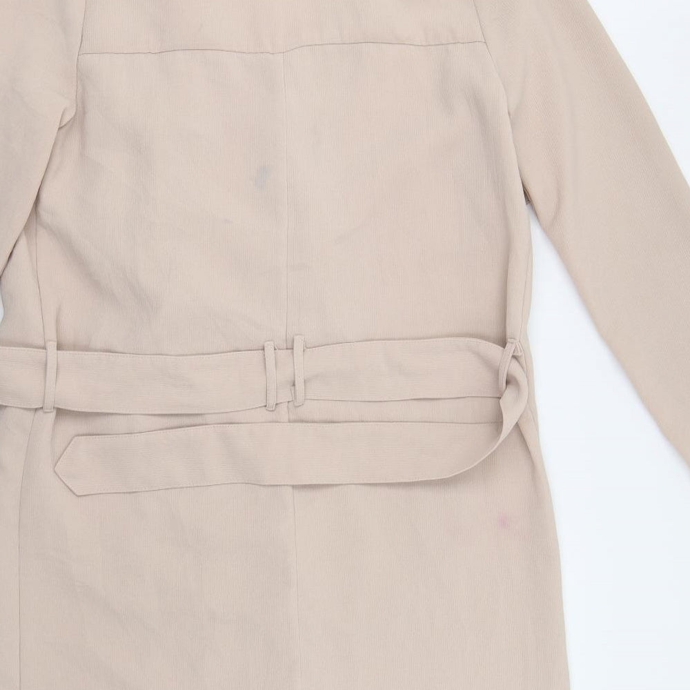 A.M. London Womens Beige   Trench Coat Jacket Size 10
