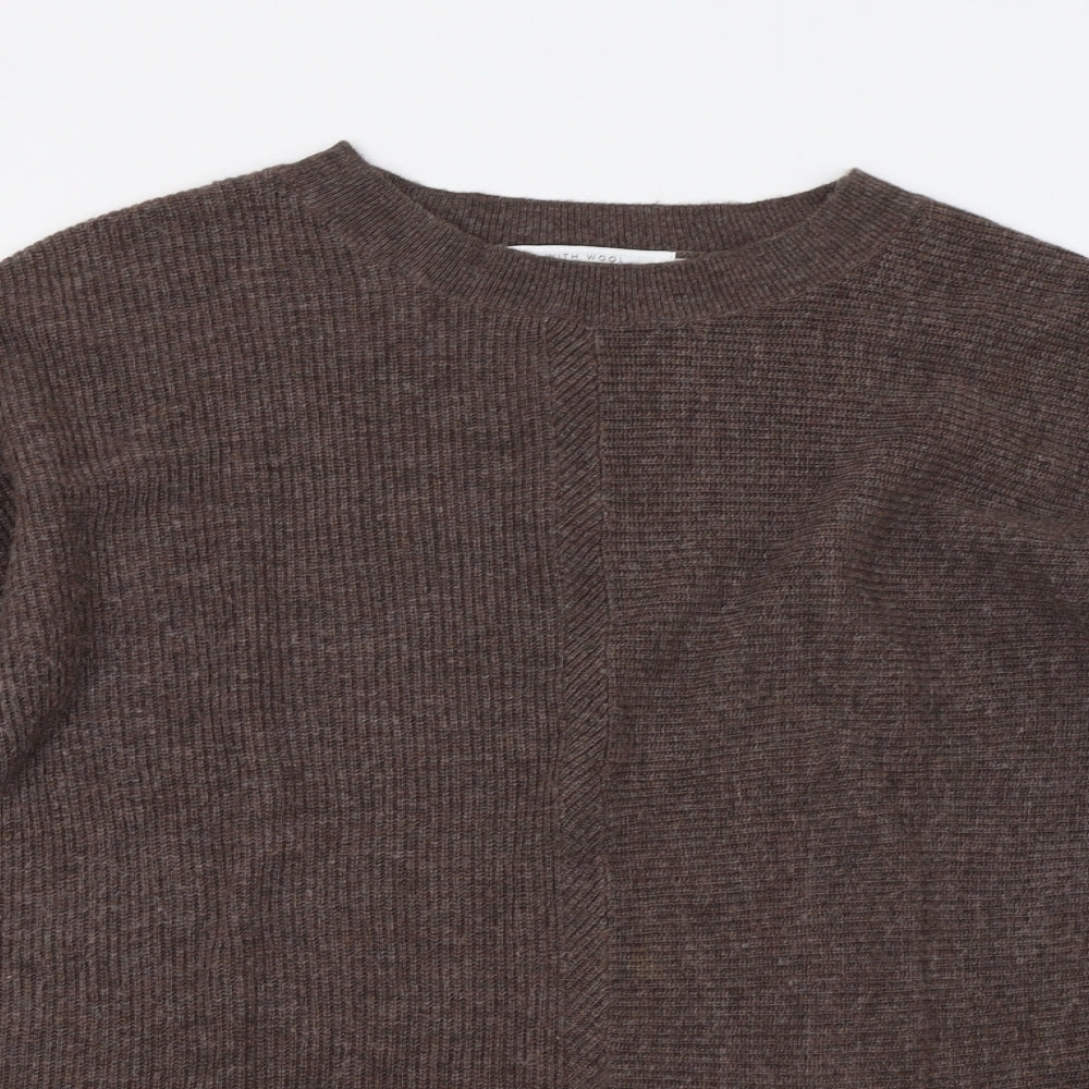 John Lewis Womens Brown  Knit Pullover Jumper Size 10